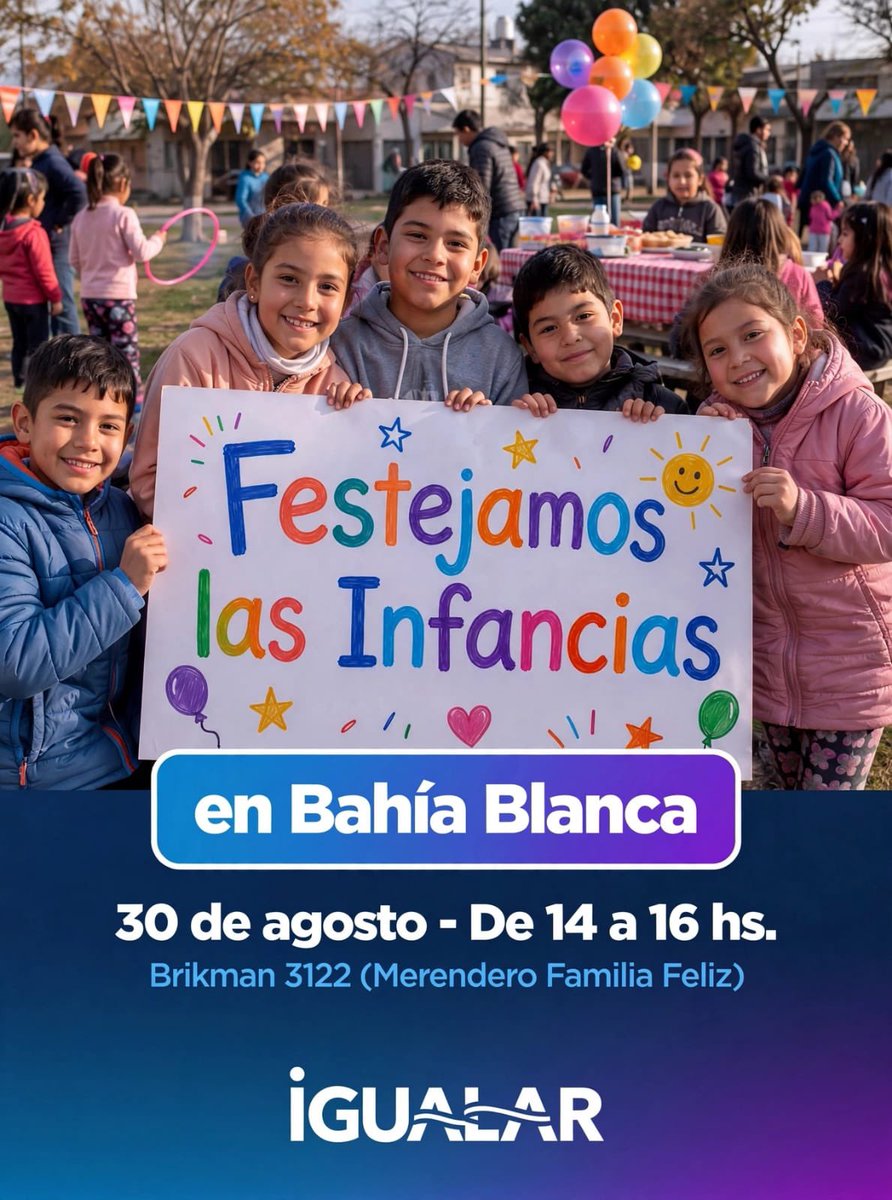 IgualarArg's tweet photo. 🎈 Seguimos celebrando las infancias en cada rincón.
A lo largo del año, desde Partido Igualar vamos replicando estos festejos para encontrarnos, compartir y disfrutar en comunidad.

Esta vez, nos encontramos en #Merlo y #BahíaBlanca. ❤️

¡Que nunca falten los juegos, las sonrisas y los derechos para nuestras infancias!