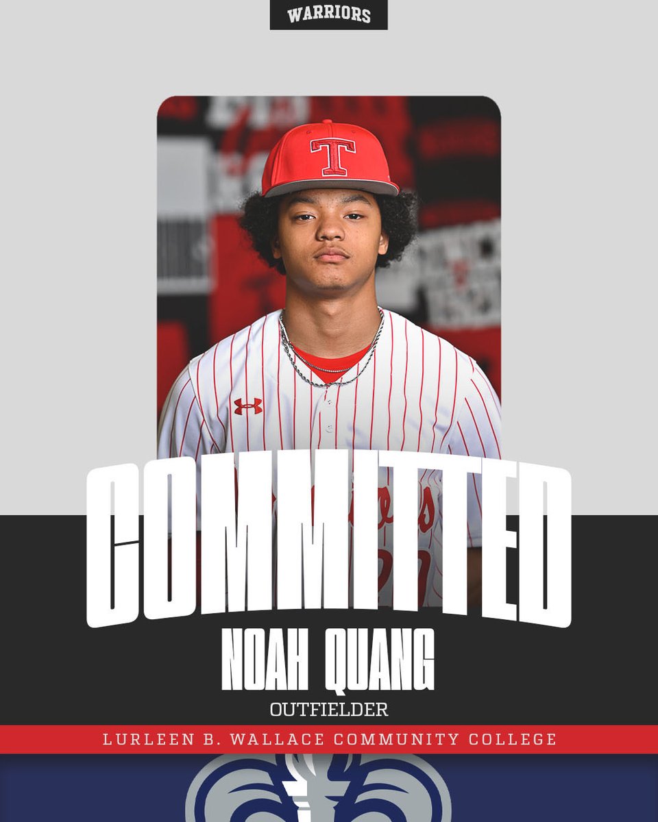 Thompsonbaseba1's tweet photo. Congratulations to Noah Quang on his commitment to continue his academic and athletic career at Lurleen B. Wallace Community College (LBW)!

Noah’s dedication, work ethic, and commitment to the game have earned him this incredible opportunity. We couldn’t be more proud of the player and young man he has become.

The work doesn’t stop here—it’s only the beginning. Keep chasing greatness and representing Thompson Baseball the right way!