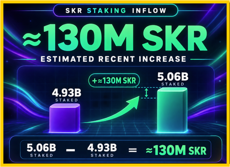 CryptoJar_Net's tweet photo. SKR staking appears to have jumped by roughly 130M tokens following the Round 4 claims 👀

The exact 24-hour increase can’t be confirmed, but the direction is clear. More SKR is moving into staking. https://t.co/rRjLyMaLqv