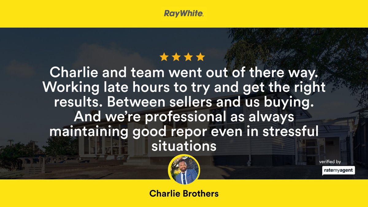 BrothersCharlie's tweet photo. My latest RateMyAgent review in Papatoetoe.

https://t.co/S5eeyhRJua

Licensed REAA 2008

...
#ratemyagent #realestate #Ray_White_ManukauA_T_Realty_Ltd https://t.co/YJ0p4LOZdc