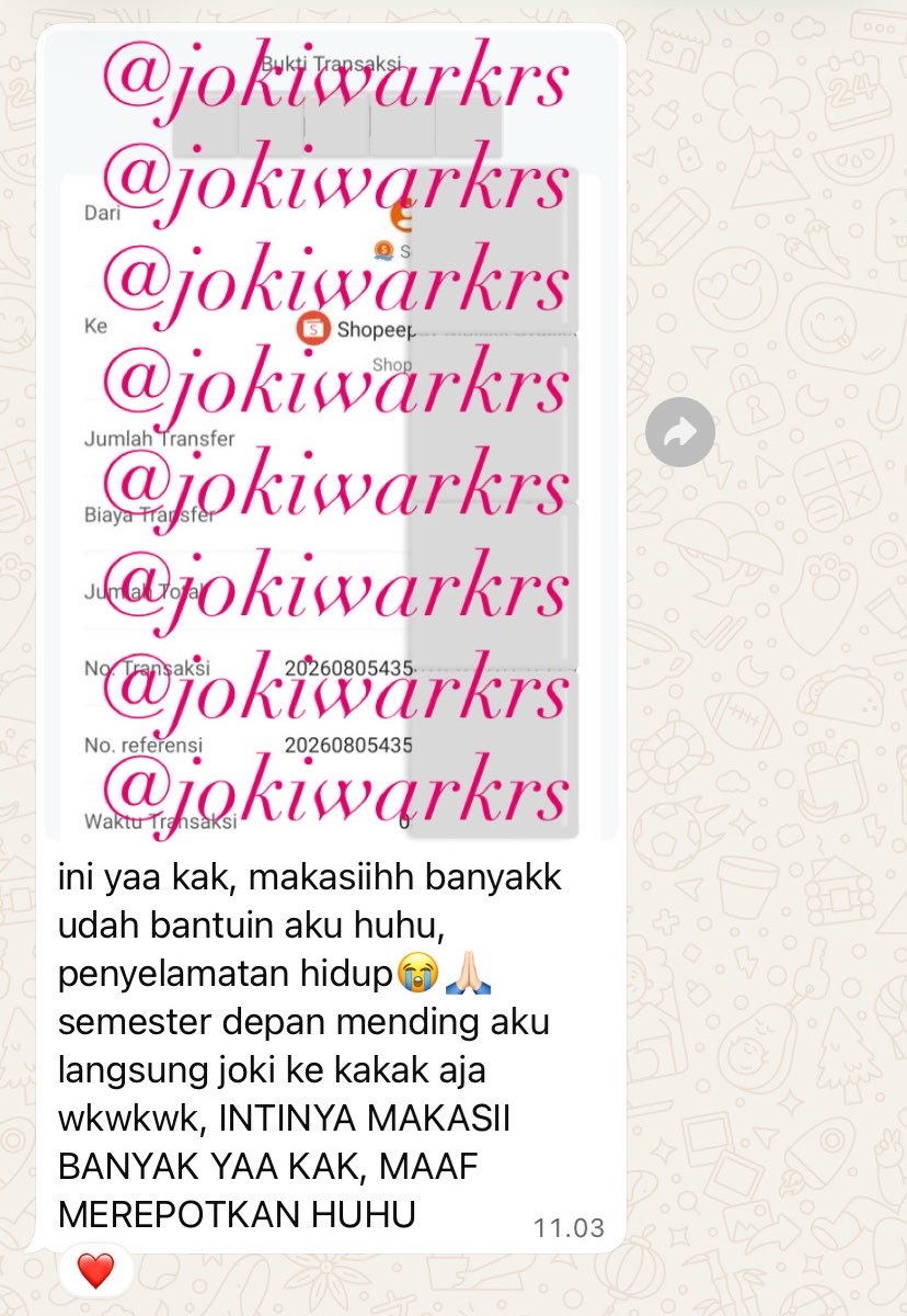 myshaylaone's tweet photo. testimoni joki war krs kampus UGM #trusted #jokiwarkrs ^^ https://t.co/qA95uBGe3l