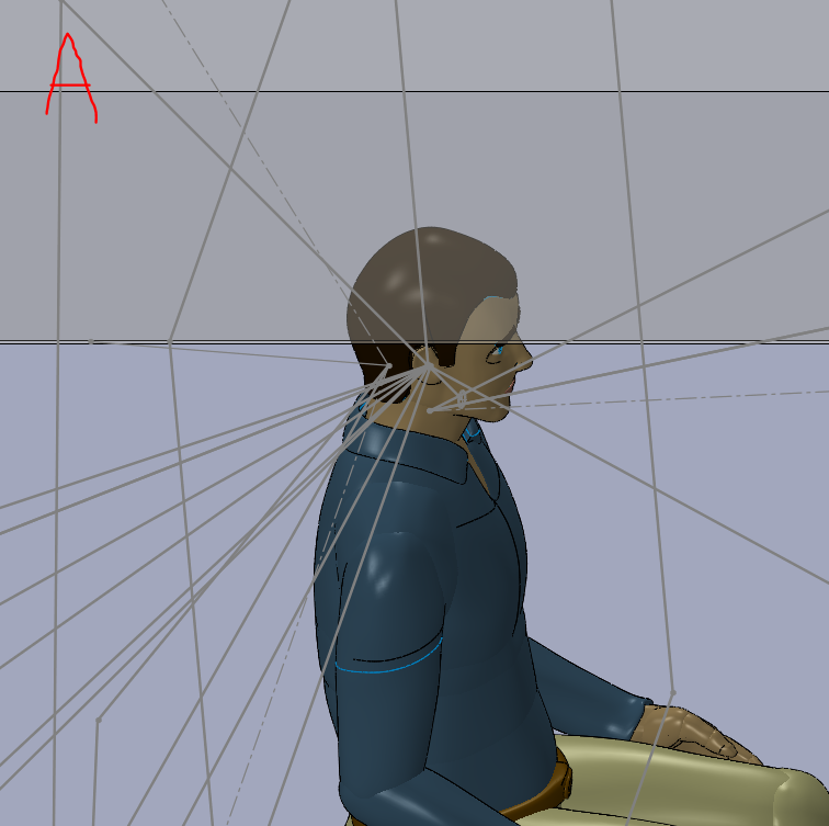 GideonJacobs's tweet photo. Here is the view according to the 3D Cad reconstruction I did. That is if the "shooter" was on the roof. If it was a drone, then it is a different story. My sound and trajectory analysis places the shooter where the red arrow is. I talked to @ZebBoykin (marine sniper) early on and we are in agreement. He pointed out a vapor cloud and my analysis of that day's atmospheric conditions let me to the conclusion that it was a subsonic round that due to air density and temperature that day, went marginally super sonic and then dropped mid flight back down to subsonic. That combined with your disclosure of the decorticate posture literally became the smoking gun for me. Then Matt @Audio_freq and I independently did stereo analysis of the echoes and came to the same spot.