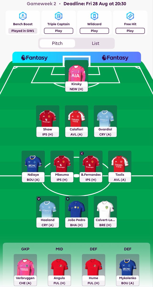 Tonfpl's tweet photo. #fpl 
©️| Bruno 
🔁| Roll 
🌍| 238k 
#GW2 https://t.co/RPuC0BRrZR