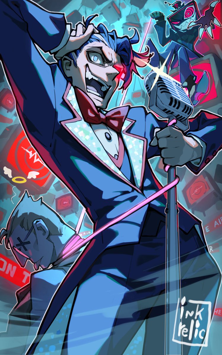 ink_relic's tweet photo. Drew Alastor a while back, so now it's Vox's turn! 😈📺
...drawing hot guys is hard, man 🫣
#HazbinHotel https://t.co/ZIQJxR8Y2D