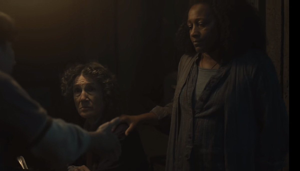 sapphicupdates's tweet photo. The lesbian couples of ‘SILO’ 

The final episode of S3 premieres September 4th on Apple TV. https://t.co/gdvfuyAE6N