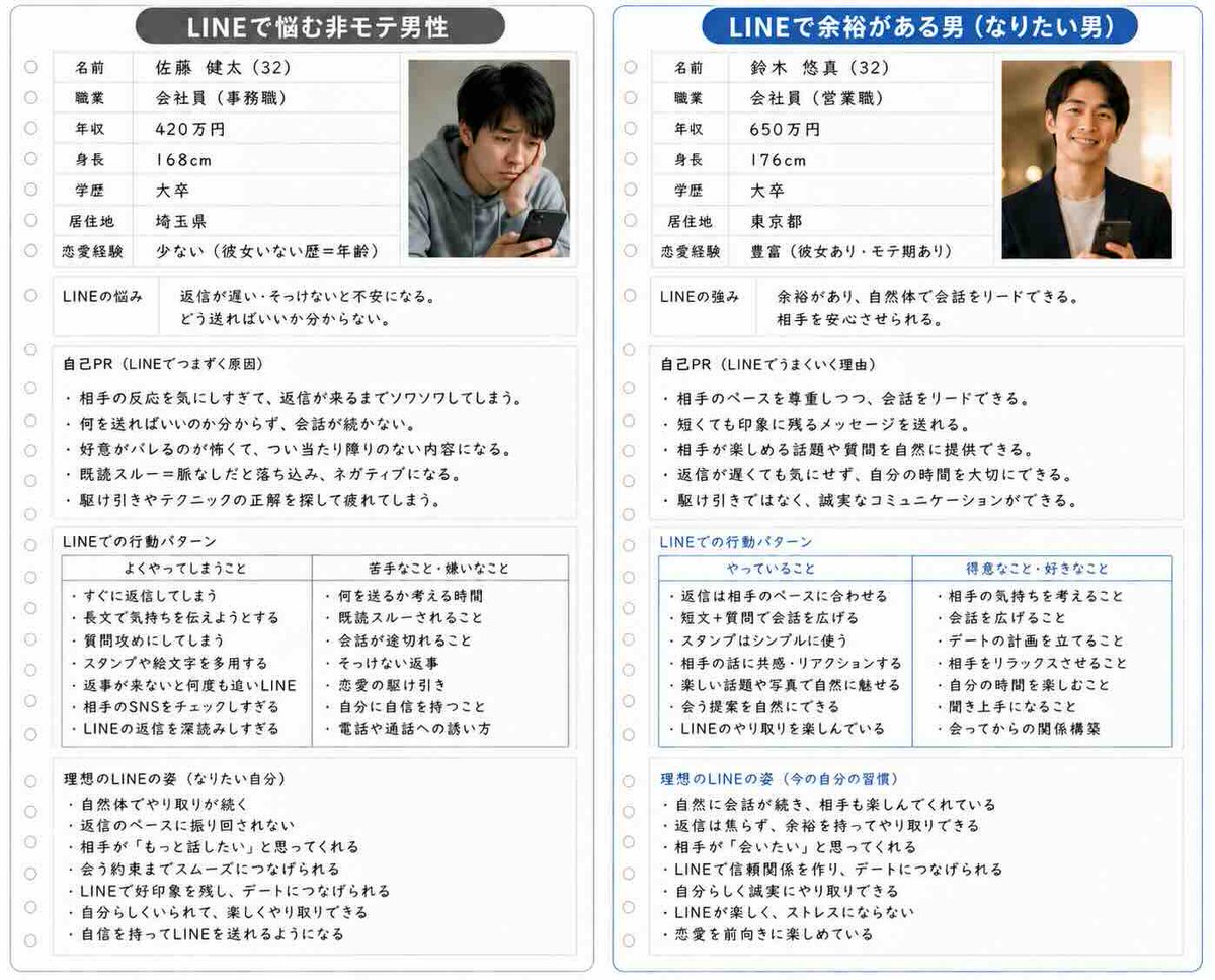 saeko06081001's tweet photo. 会えば話せるのに、LINEで切られる男

←LINEで切られる男　　　　　　　　うまくいく男→ https://t.co/Ydl4smZ2K0