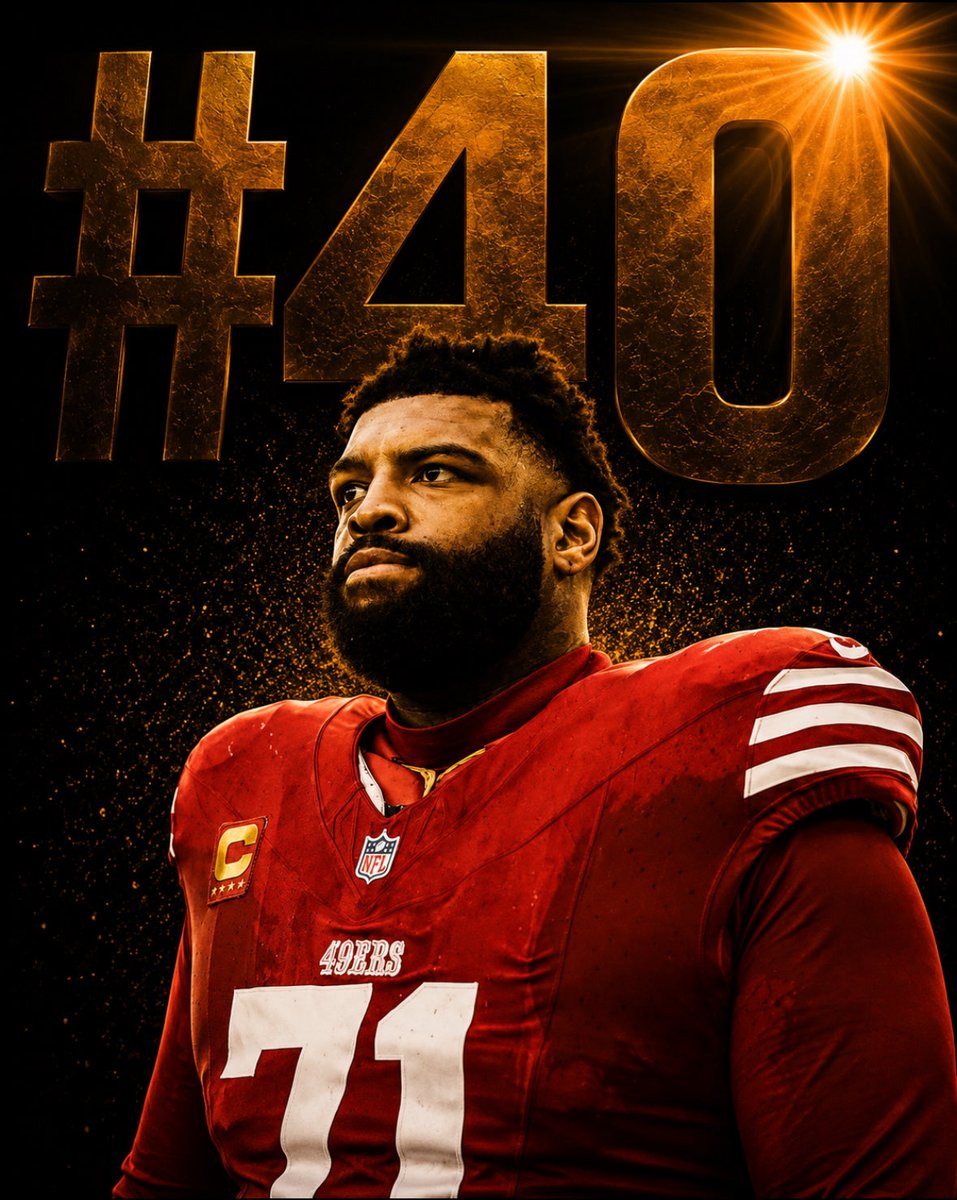 UnRankedNFL's tweet photo. 40. Trent Williams. 🧱

The left tackle position has been Trent Williams’ playground for over a decade. At this point, watching him erase pass rushers is basically a weekly tradition.

Elite power. Elite athleticism. Elite nastiness.

#NFLTop100 #49ers #TrentWilliams #NFL https://t.co/9bxpVa2XWt