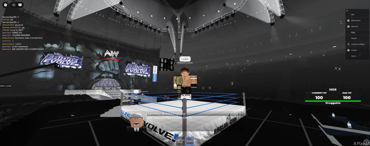 AlduinCenaRBLX's tweet photo. @AWONRBLX1 #ANDNEWW #UNDISPUTEDDD #BeKind GG EVP and the other guy (forgot the name) 5/2/2 #AHHHAAA https://t.co/wFcaV2kdih