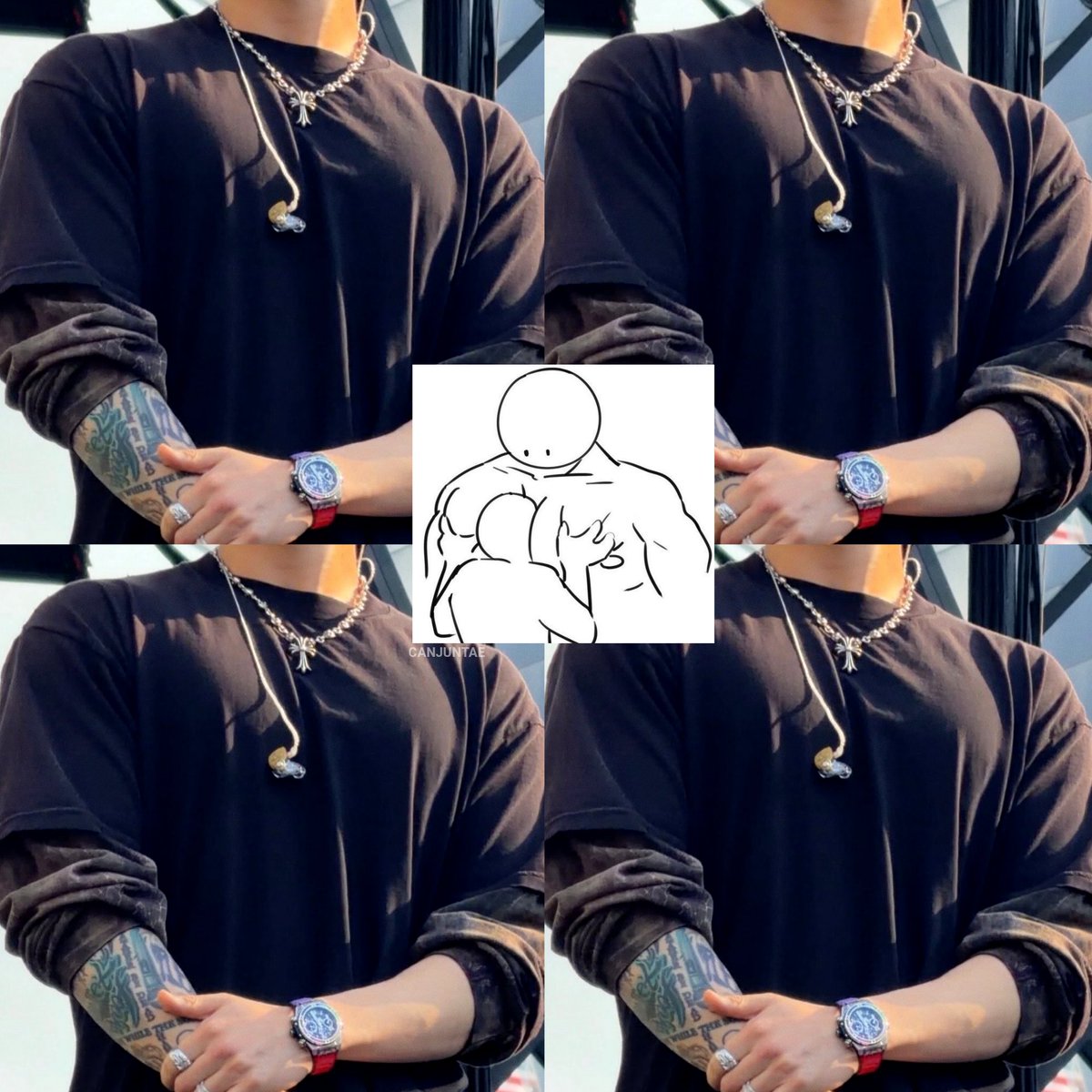canjuntae's tweet photo. OMGF JUNGKOOK’S CHEST https://t.co/unHT7YHAxQ