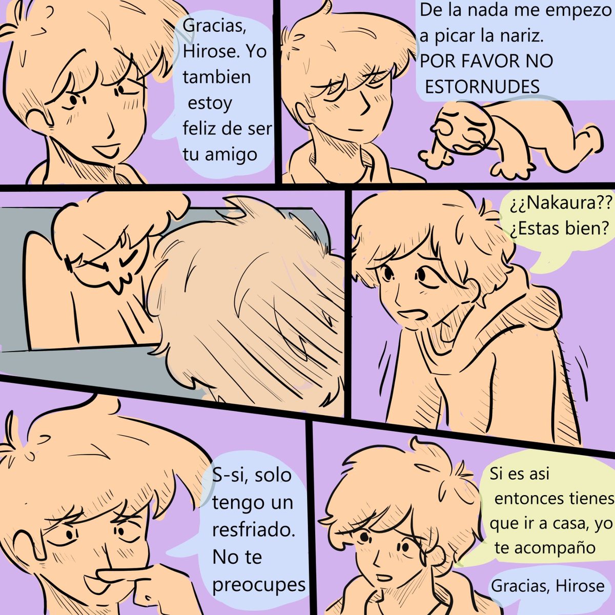 Asti2K's tweet photo. Acabo de terminar el comic y me doy cuenta que definitivamente debo mejorar mi forma de narrar una historia JAJAJAJAJS. Ya terminé los exámenes, así que en poco tiempo (espero) habrá segunda parte 

#goforitnakamura #gambarenakamurakun #nakahiro https://t.co/tWInB62Q81
