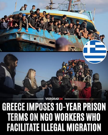 ElenaVoul31733's tweet photo. 🇬🇷 Greece has passed a new law imposing at least 10 years in prison and a €50,000 fine on NGO workers who help migrants cross its borders illegally, even if they do it for free. Anyone else who commits the same offense faces at least five years in prison and a €20,000 fine. https://t.co/afMb2pnD0m
