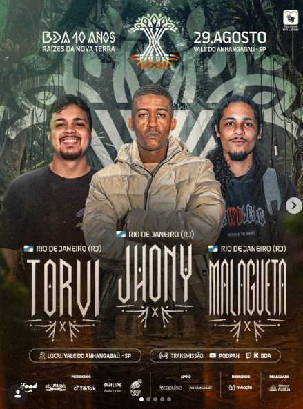 Koniderua's tweet photo. BATALHA DA ALDEIA 10 ANOS 🌴

SORTEIO DO CHAVEAMENTO:

TORVI, JHONNY, MALAGUETA VS LEVINSK, NEO, JAPA https://t.co/FBV5nxv7Te