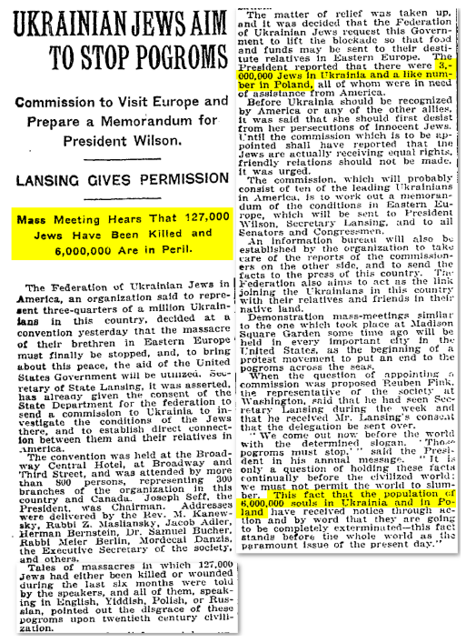 morgonjo's tweet photo. @RobertMGHowes @gisbert_ruben 1919: New York Times - September 8, 1919 - Backup
Más propaganda de persecución en el mismo año. Otra vez "6.000.000 de Judíos" como víctimas https://t.co/VMnKDzz3BY