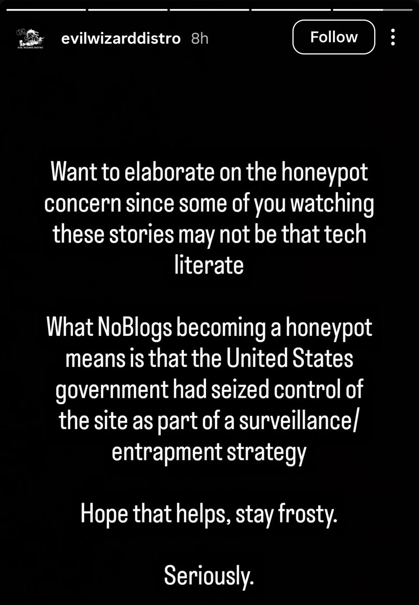 MrAndyNgo's tweet photo. On the morning of Aug. 28, all anarchist and far-left extremist blogs hosted by terror network NoBlogs went offline temporarily after the @StateDept sanctioned its parent group. 

Some blog owners have responded to the news by urging their comrades to meet and organize in person and to avoid any future use of NoBlogs, as they are worried it could be a trap set by the U.S. Government. 

NoBlogs launched in 2006 and has been used worldwide by violent Antifa, anarchist, far-left, and communist groups. Content has ranged from planned protests to instructions for arson or explosives and claims of responsibility for violent terrorist attacks.

https://t.co/eruxyD5BQB