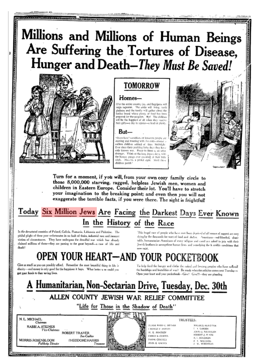 morgonjo's tweet photo. @RobertMGHowes @gisbert_ruben 1919: Lima News (Ohio) - December 24, 1919, p.3
"Hoy 6 millones de judíos se enfrentan a los días más oscuros jamás conocidos en la historia de la raza." https://t.co/re8hR2a0D4