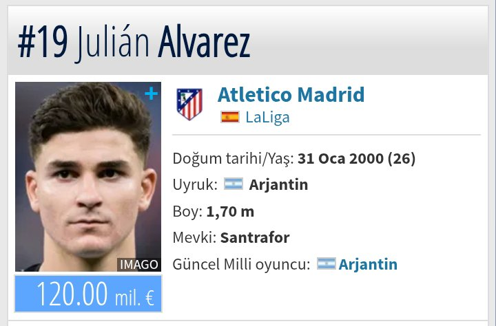 grimesfb1907's tweet photo. #SONDAKİKA 🔥🔥

🗣️Simeone
"Julian Alvarez'e İspanya dışında 1 yıl kiralık kulüp bulması için 2 gün süre verildi"

ℹ️Julian Alvarez Ederson ve Ake'nin eski takım arkadaşı

BU İŞ TEK TELEFONA BAKAR YETER Kİ YÖNETİMİMİZ İSTESİN !!
OSİMHEN FIRSATI KAÇMIŞTI BU KAÇMASIN @kamercihan https://t.co/RBmwYJDwRU