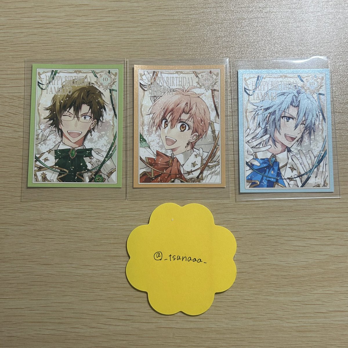 _tsunaaa_'s tweet photo. 【交換】アイドリッシュセブン　アイナナ　アソビストア　16SS　特典　16STARSIGNS

譲）大和、三月、環

求）陸、百 > 決まり次第 千

・4J：8/30大阪、9/13福岡 手渡し
・都内手渡し　
・(まとめての場合郵送) での交換希望です。

検索からもお気軽にお声がけください。よろしくお願いいたします。 https://t.co/sU55xyDZ1C