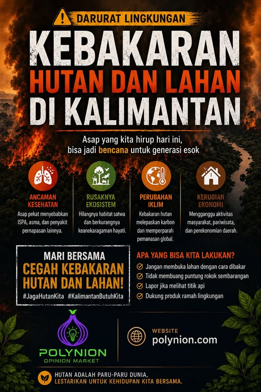 PolynionSport's tweet photo. 🔥Kalimantan Kembali Dibayangi Karhutla
Karhutla kembali mengancam sejumlah wilayah Kalimantan. Api dan kabut asap masih menjadi perhatian menjelang September. 🌳🔥
Menurut kamu, status darurat karhutla bakal diperpanjang hingga September 2026? 
#Karhutla #BeritaTerkini #Polynion https://t.co/0HgHl4YiFn