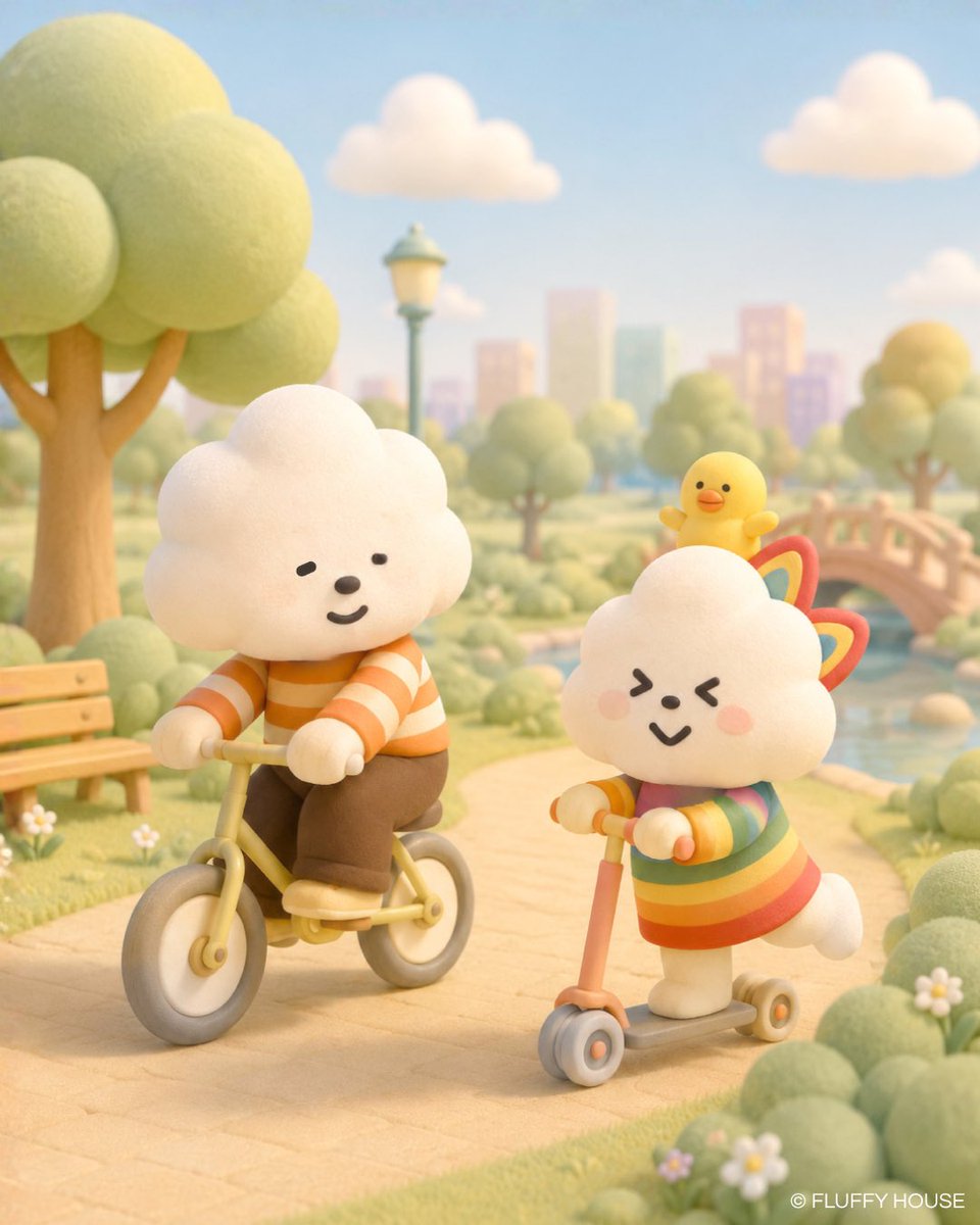 FluffyHouseCS's tweet photo. Let’s go outside! ☀️🌿
A little sunshine, some fresh air, and good company—that sounds like a pretty good plan for today. 🚲🛴

FluffyHouse MrWhiteCloud MissRainbow letsgooutside MrWhiteCloudAndFriends https://t.co/POJDvQTEFz