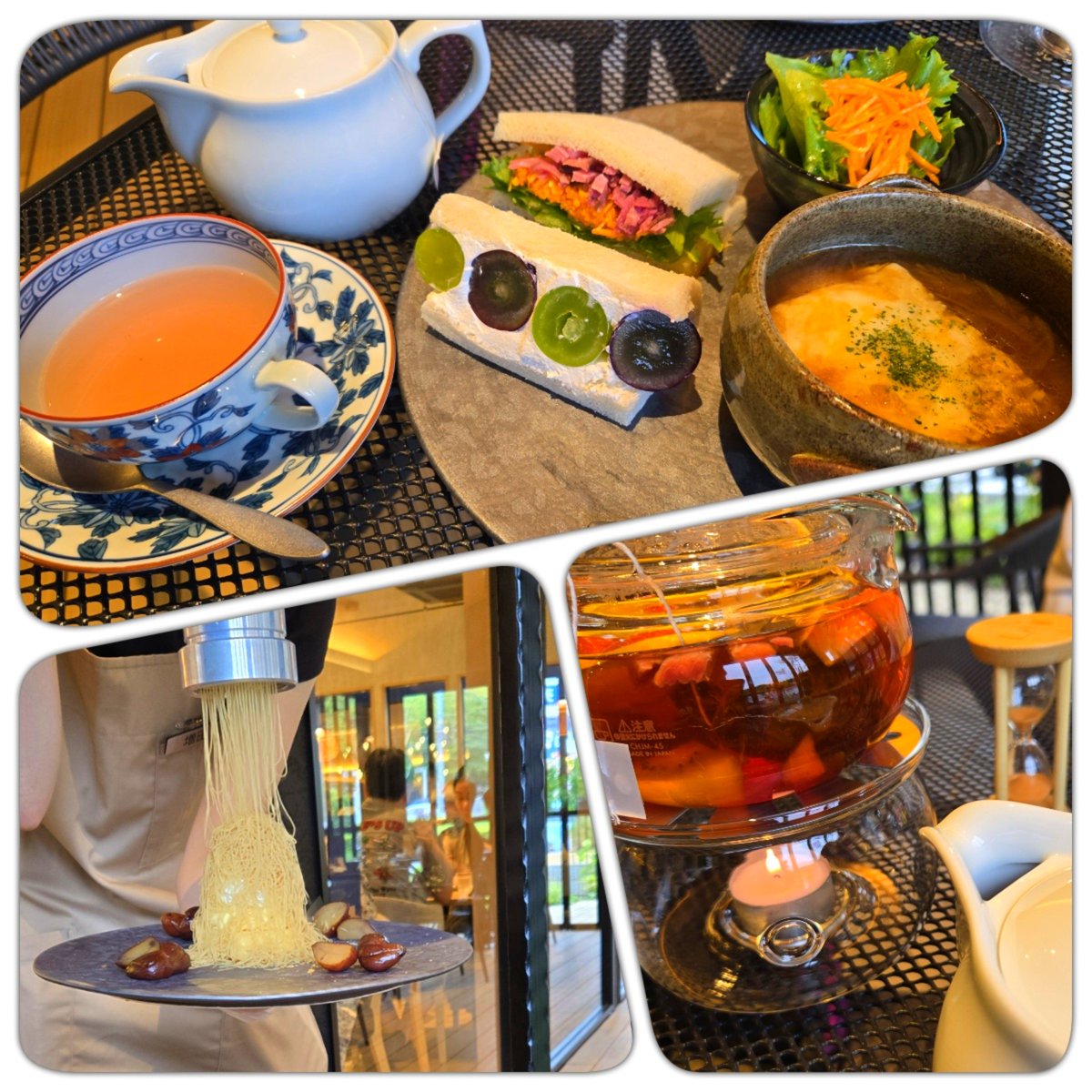 startic_night's tweet photo. 本日オープンのお店でモーニング。美味しかった～。モンブランは席まできて生搾りしてくれる🌰 https://t.co/bwYswlSId0