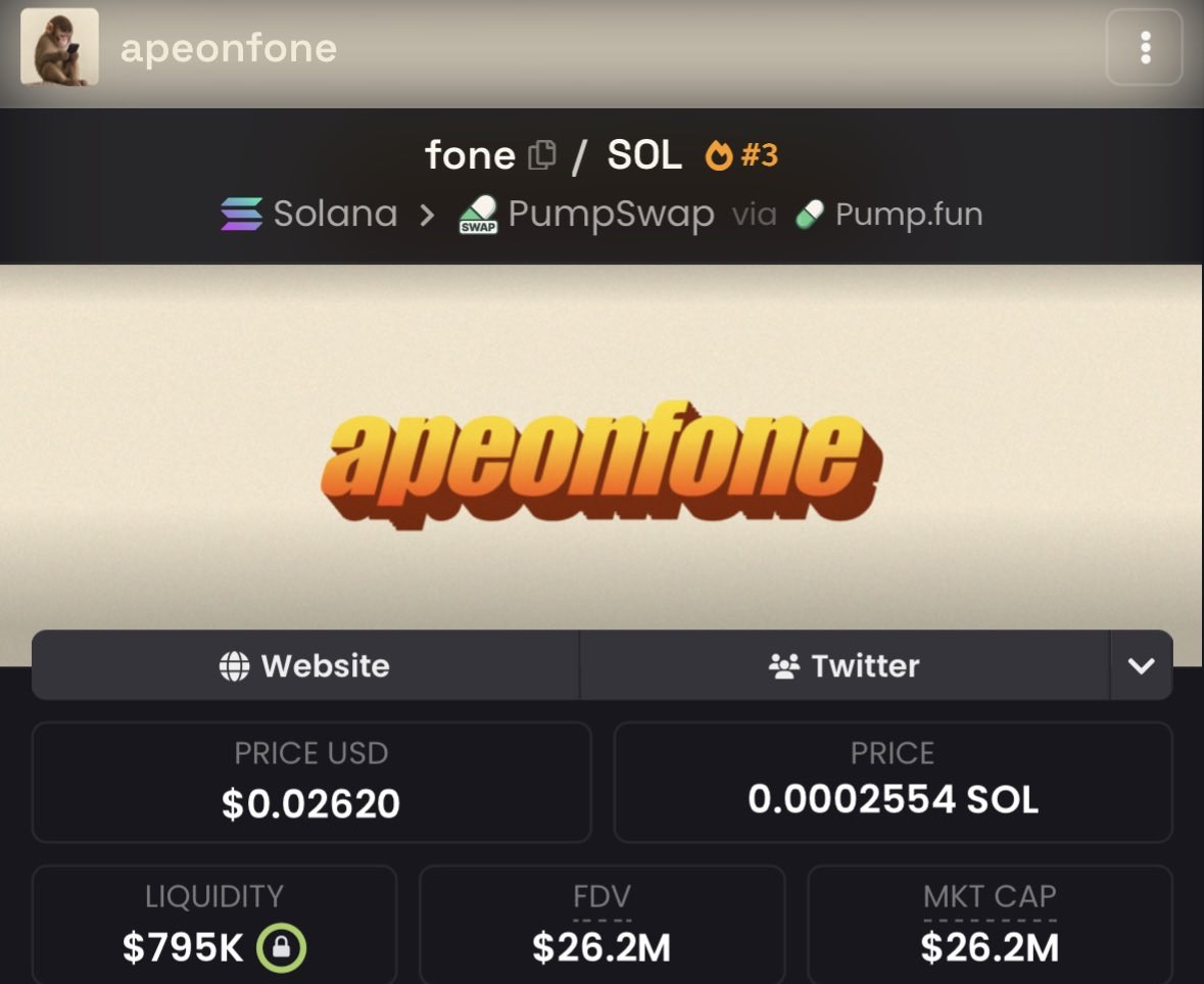 GoatGems's tweet photo. $fone started the ape meta

solana:9xPYzgAonj2Z2Utkurfj7nM2C5Hqd8nS5ZoUiFcCpump is going to multi millions. https://t.co/gGsbLvBKsT