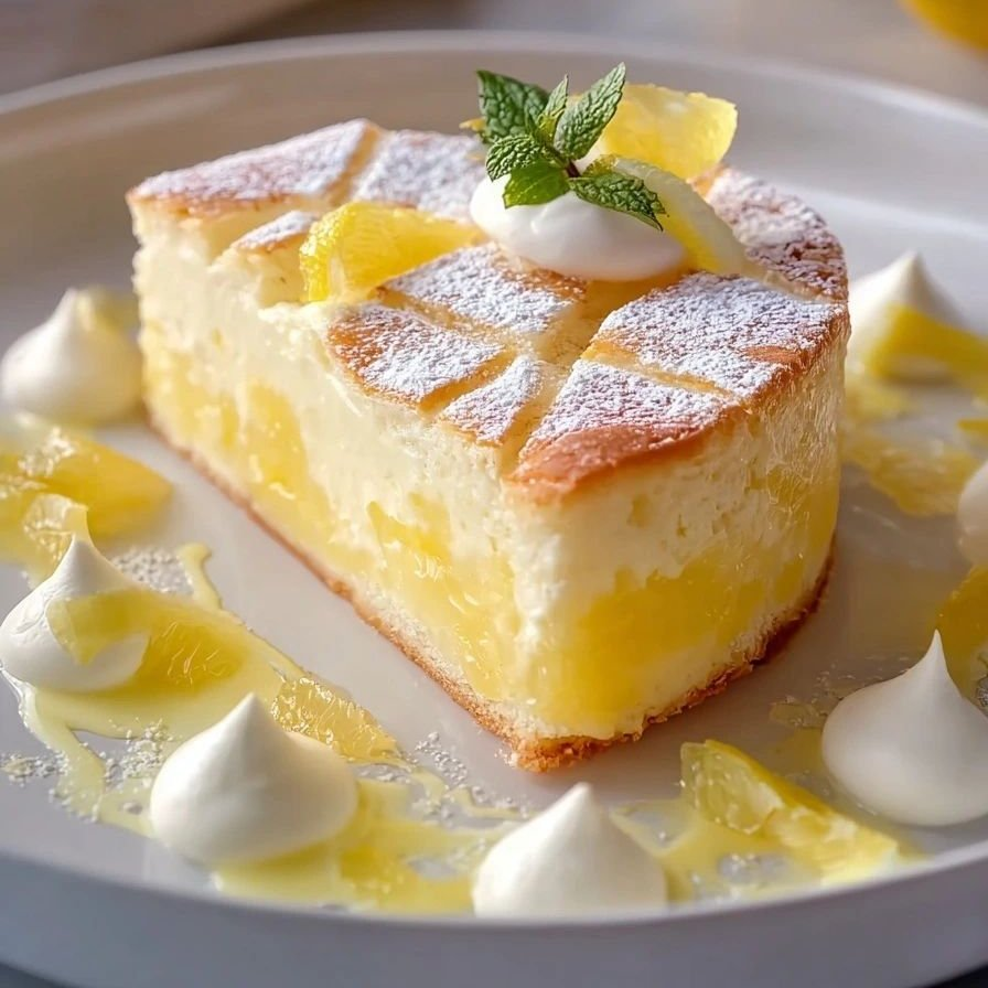 ann_ann886's tweet photo. Lemon Bliss Cake

Serves: 10–12 • Prep: 25 minutes • Bake: 45–55 minutes • Chill: 1 hour optional • Total: about 1 hour 20 minutes

Ingredients
For the cake
1/2 cup unsalted butter, softened
1 cup granulated sugar
4 large eggs
1 tsp vanilla extract
1 tbsp lemon zest
2 tbsp fresh lemon juice
1 cup whole-milk ricotta or cream cheese, softened
1/2 cup sour cream or Greek yogurt
1 1/4 cups all-purpose flour
2 tbsp cornstarch
1 1/2 tsp baking powder
1/4 tsp salt
For the lemon filling pockets
1 1/2 cups lemon curd or thick homemade lemon filling
1 tsp cornstarch, optional if your lemon curd is a little loose
For finishing
Powdered sugar, for dusting
Whipped cream or mascarpone, optional
Thin lemon slices or small lemon segments
Mint leaves, optional

Instructions
1. Prep the pan
Preheat oven to 325°F (165°C).
Grease and line an 8-inch round or square cake pan with parchment.
2. Mix the dry ingredients
In a bowl, whisk together flour, cornstarch, baking powder, and salt.
3. Make the batter
In a large bowl, beat butter and sugar until light and fluffy, 2–3 minutes.
Beat in the eggs one at a time.
Mix in vanilla, lemon zest, and lemon juice.
Add ricotta and sour cream and mix until smooth.
Fold in the dry ingredients just until combined.
4. Layer the cake
Spread half the batter into the prepared pan.
Spoon lemon curd over the batter in thick dollops, leaving a small border around the edges.
If the curd seems thin, stir in the optional cornstarch first.
Cover gently with the remaining batter and smooth the top.
5. Bake
Bake for 45–55 minutes, until the top is lightly golden and the center is just set.
A tester inserted into the cake part should come out mostly clean. Avoid testing directly in a lemon pocket.
Cool in the pan 15 minutes, then transfer to a rack.
6. Chill or serve
For the neatest slices like the photo, let the cake cool fully, then chill 1 hour before slicing.
Dust generously with powdered sugar.
7. Finish
Top with small dollops of whipped cream or mascarpone.
Garnish with lemon pieces and mint if you like.

Tips
Use thick lemon curd so you get creamy pockets instead of a runny center.
Don’t overmix the batter or the cake can lose its soft texture.
Baking at a slightly lower temperature keeps it tender and helps the creamy filling stay luscious.
This cake is best slightly cool or at room temperature.

Easy homemade lemon filling
If you want to make the lemon filling from scratch:
2 egg yolks
1/3 cup sugar
1 tbsp cornstarch
1/2 cup water
2 tbsp lemon juice
1 tbsp butter
1 tsp lemon zest
Whisk everything except butter together in a small saucepan. Cook over medium heat until thick. Stir in butter and cool completely before using.

Storage
Refrigerate covered for up to 4 days.
Dust with powdered sugar right before serving for the prettiest finish.