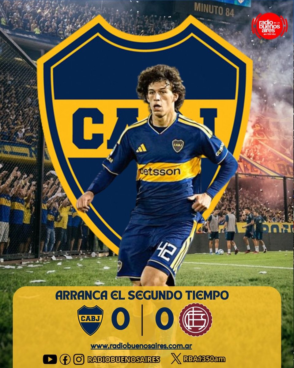 RBA1350am's tweet photo. 🟡🔵| 0' ST - ¡ARRANCO EL SEGUNDO TIEMPO!

El #XENEIZE ya juega por la #LaLigaProfesional el segundo tiempo

#BOCA 0 - 0 #LANUS

📻Lo vivís por https://t.co/52wAOJc2nt y https://t.co/u3Rut4tsZX https://t.co/SZlh7wJouf