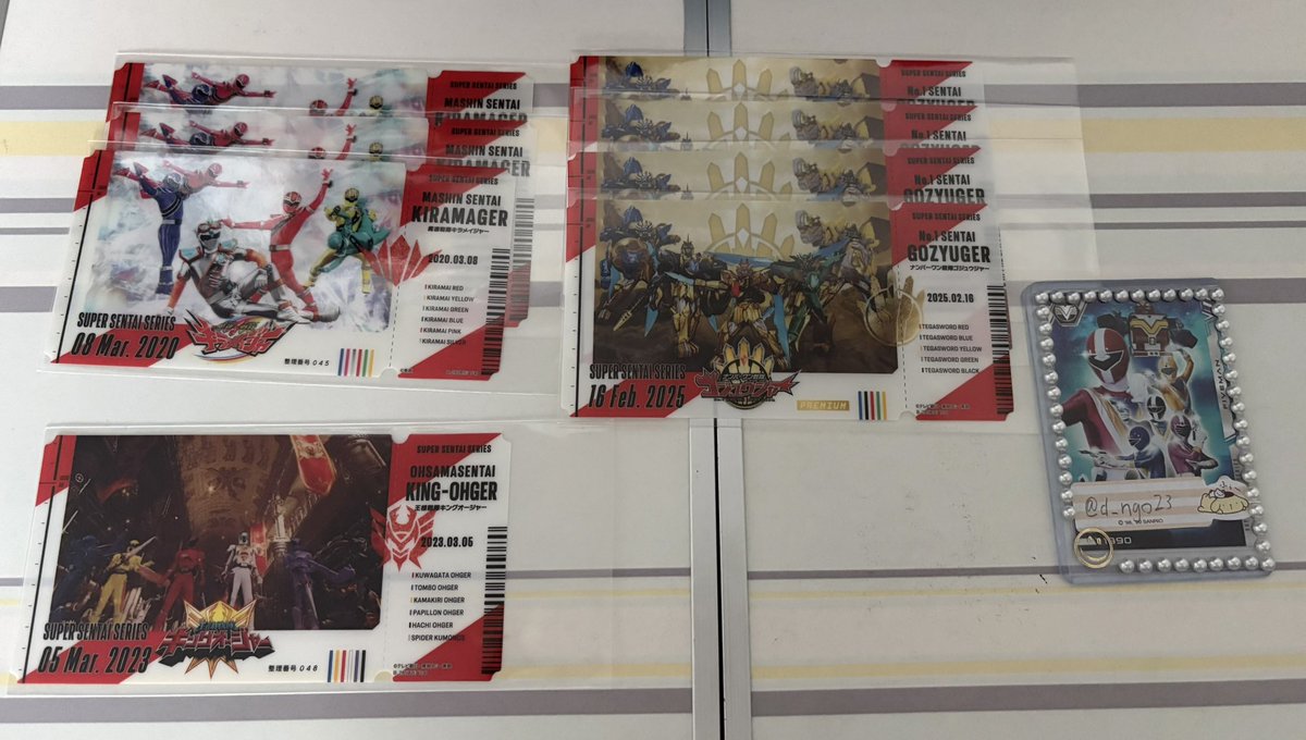 d_ngo23's tweet photo. 【交換/買取/讓渡】スーパー戦隊 チケットライクコレクションVol.2

求：
地球戦隊ファイブマン×♾
or
1枚100円＋送料(纏めてでも可)

譲：
画像のもの
ファイブマンの買取もしています🙆🏻‍♀️

下に続く↓↓↓ https://t.co/hje07K9WYj