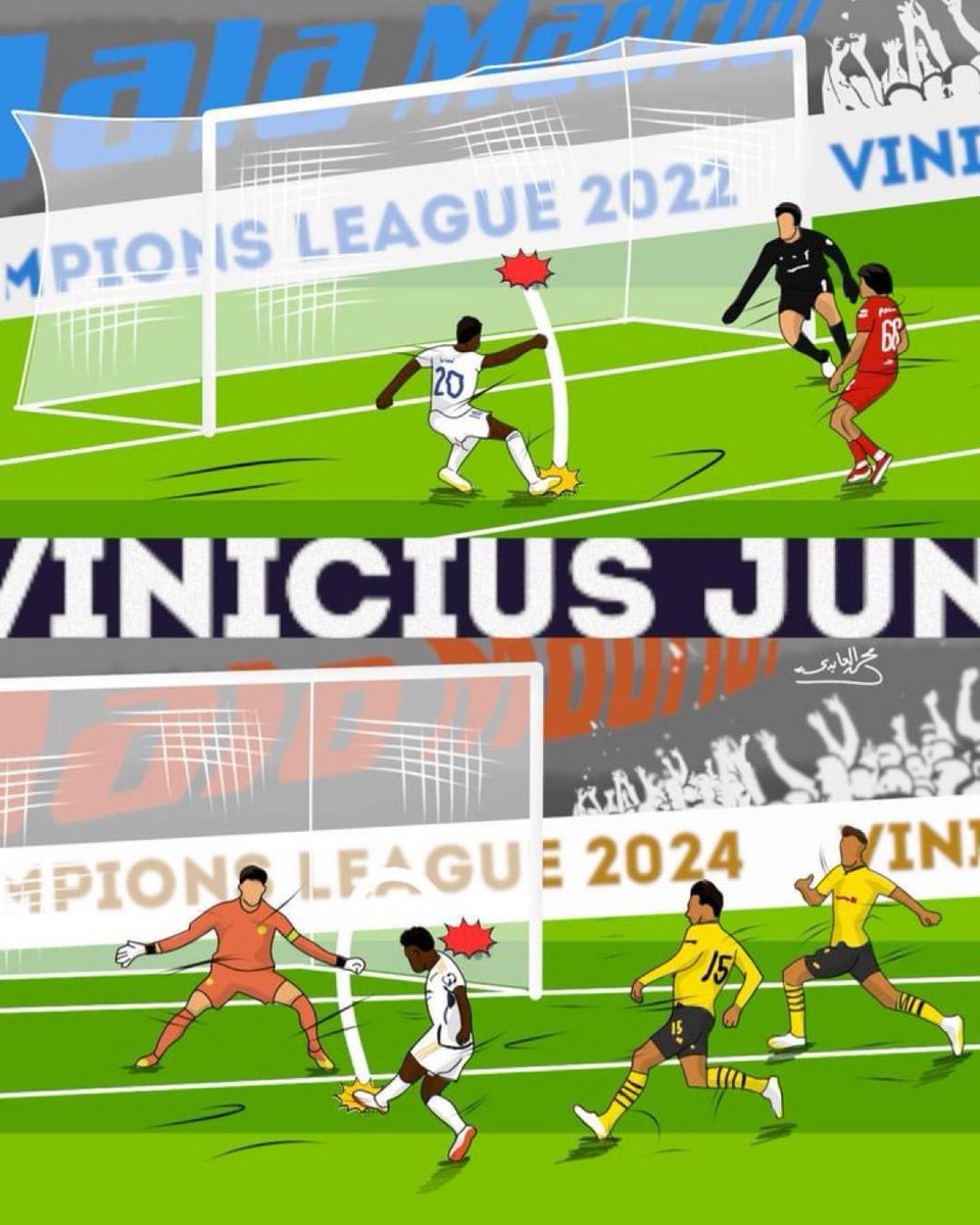 MadridXtra's tweet photo. 2 UCL finals. 2 goals. 2 trophies.

Vinícius Jr. 🇧🇷🤍 https://t.co/spienbybUH
