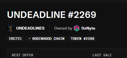 UndeadlinesNFT's tweet photo. @0xNyte It shows you're the owner https://t.co/WVGF8EFkR7