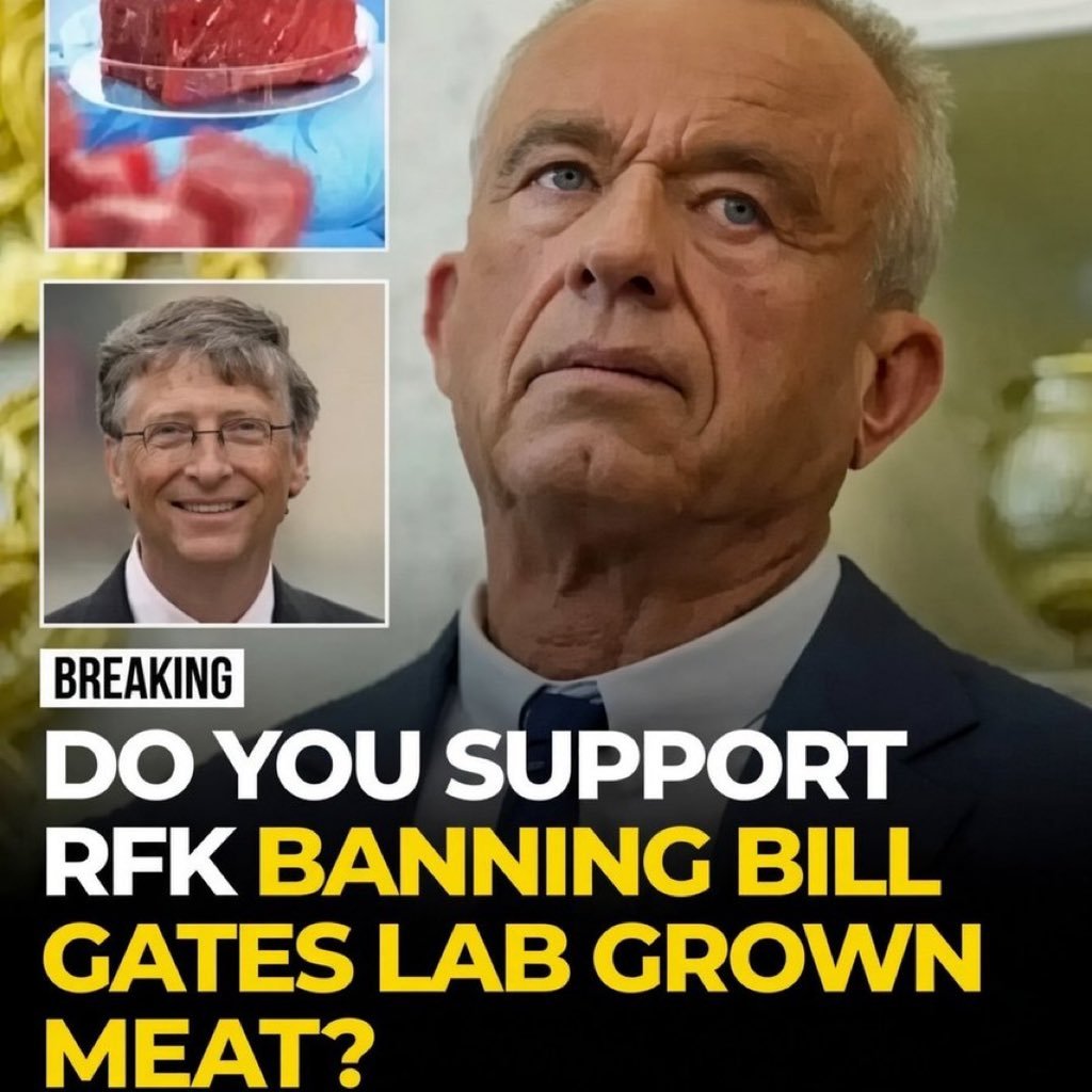 QTruth0_1's tweet photo. 🗳️ Do you support RFK Jr.’s proposed ban on lab-grown meat?

A) Yes — Ban it 🥩
B) No — Keep it legal �� https://t.co/mvw6eFuRRv
