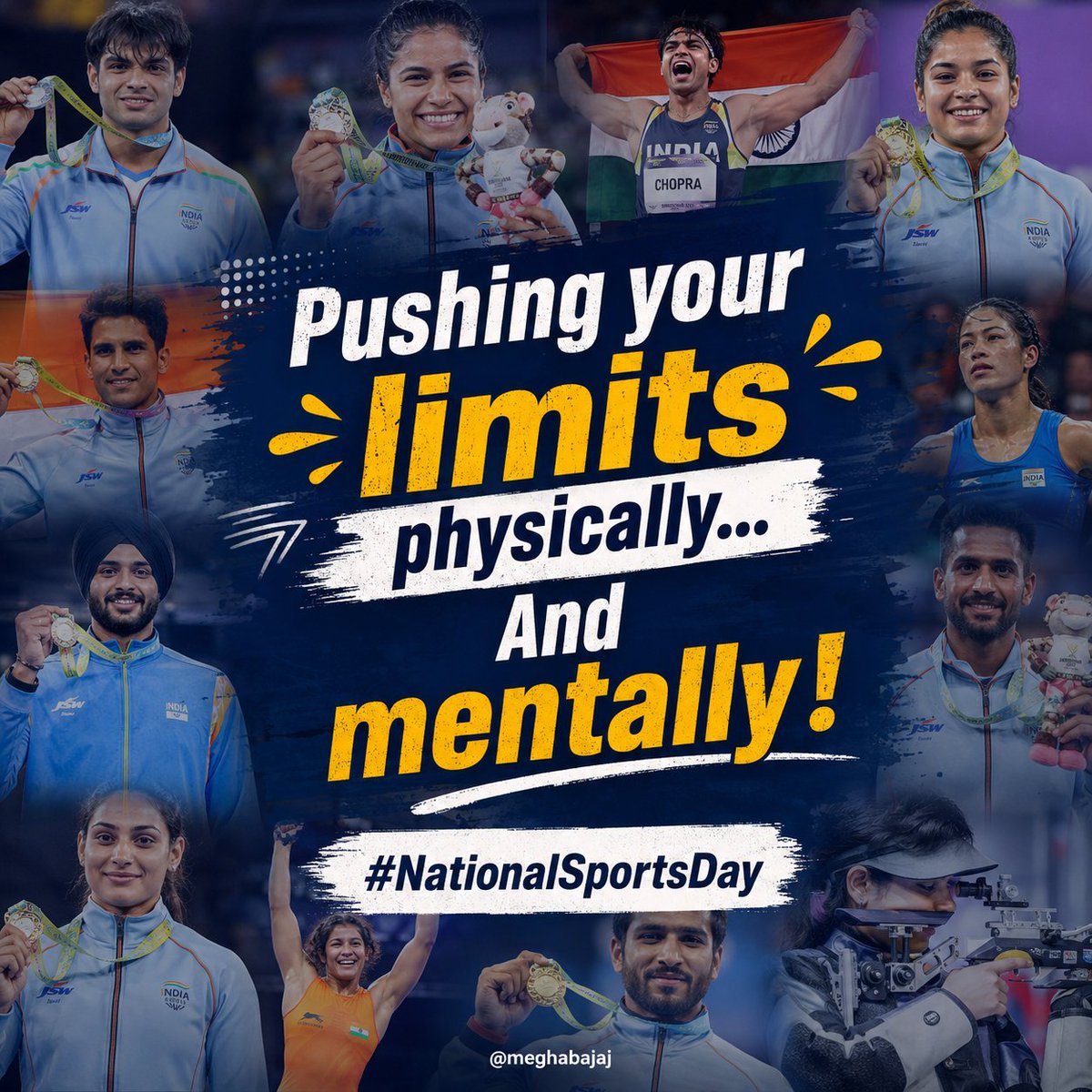 ItsaWoWlifeMB's tweet photo. On #NationalSportsDay, congratulating those who have made us proud, not just by winning medals, but with #stories that will inspire generations- that of overcoming obstacles, finding #motivation to never give up &amp; setting examples by pushing oneself forward. राष्ट्रीय खेल #India https://t.co/Zg7c8QNYKM