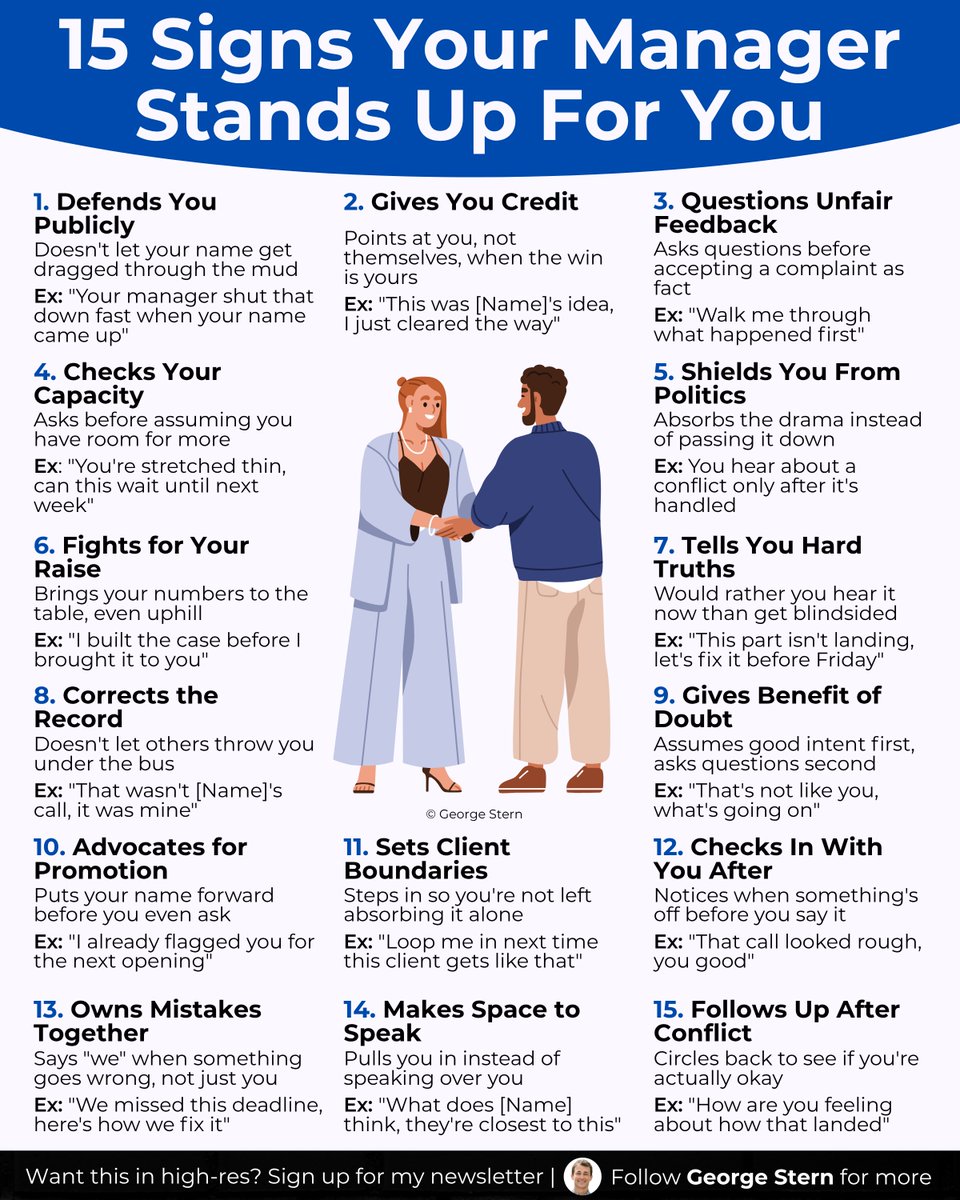 georgestern's tweet photo. 15 signs your manager stands up for you -

Here's what that actually looks like: https://t.co/gGZUGYtVGK