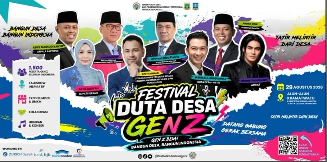 SenjaUni's tweet photo. FESTIVAL DUTA DESA Gen-Z 2026 wadah inkubasi nasional utk menjaring, edukasi pemuda desa yg berjiwa kepemimpinan, kreatifitas digital  membentuk SDM perdesaan yg inovatif mampu jadi local champion
#FestivalDutaDesaGenZ
#BerdayaSaingGlobal
#LocalChampion
#BangunDesaBangunIndonesia https://t.co/dvvNG3VAoX