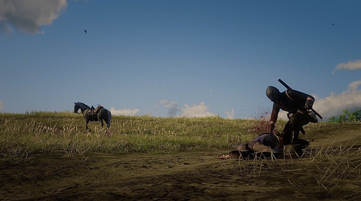 schaferpov's tweet photo. Red Dead Redemption 2. West Elizabeth Bandit. #rdr2 #rockstargames #rdr #reddead #photomode #virtualphotography https://t.co/aV4ODxXgka