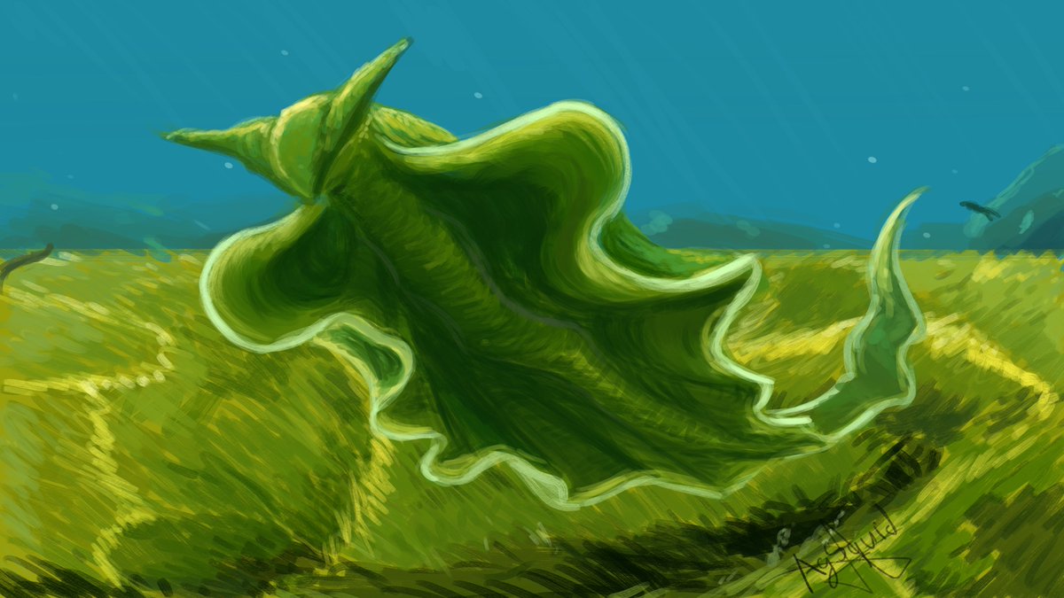 SquidAg2000's tweet photo. Day 26: Sun.
Solarpunk, photosynthesis, some strange sea slugs, all of those things need the sun.
So, It's a sea slug dragon, based on the ones that store the algae they eat.
#smaugust
#smaugustcircle https://t.co/PsiKJiHWs3