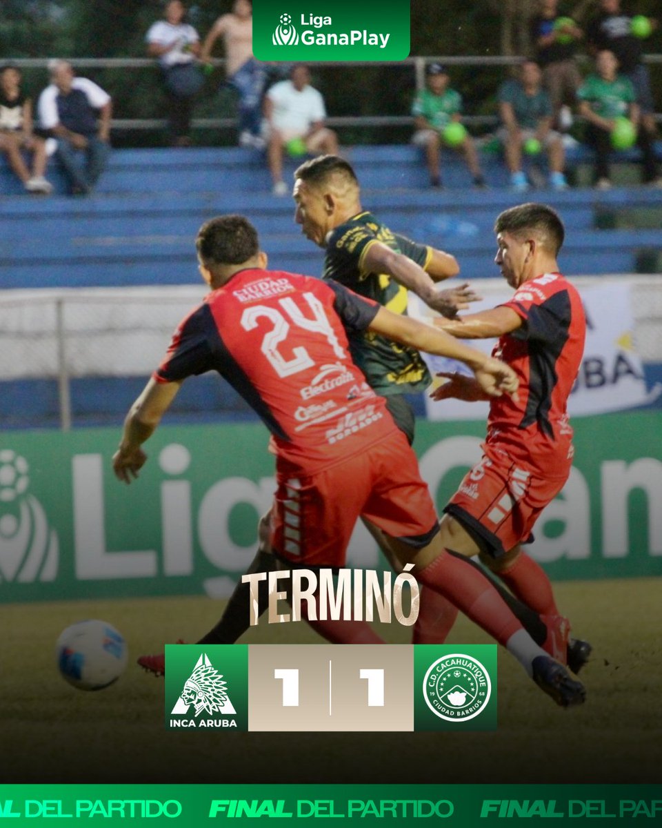 primerafutboles's tweet photo. Cacahuatique no logra mantener la ventaja e Inca obtiene un importante punto.
#IncaAruba 1🆚1 #Cacahuatique
#LigaGanaPlay #NuestraPasión #Apertura2026 https://t.co/eHamRac31W