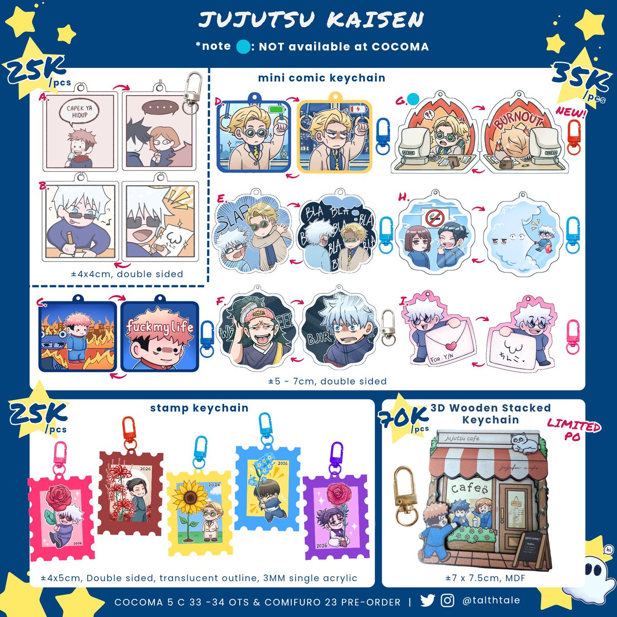 talthtale's tweet photo. #COCOMA5 OTS &amp; #CF23 PO CATALOGUE (1/2)

🏰 OC Zine, JJK, Pandora Hearts, Paramore, Harvest Moon, Ib, Mad Father.

Cocoma 5 (OTS)
📍Ciputra Mall, Dian Ballroom 
🪑 C33-34
📅 12 Sept 2026

Comifuro 23 (pickup &amp; 🇮🇩 mail)
📍ICE BSD, Table No. TBA
📅 PO CLOSE 13 SEPT '26

🔗 PO BELOW https://t.co/FqKFMz4Zdq