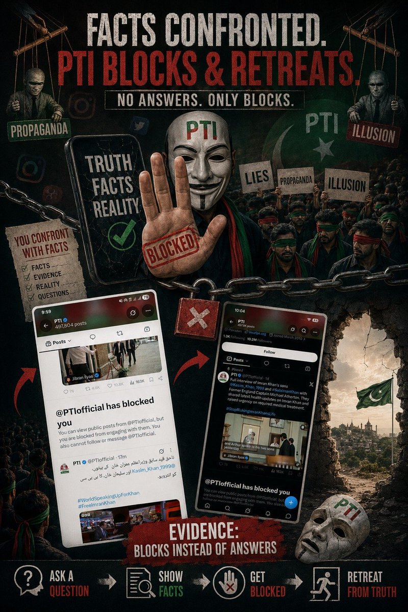pinky_peerni's tweet photo. The more PTI blocks truthful comments, the clearer it becomes that they cannot handle reality.
The truth keeps winning.
#انقلابی_ڈر_گئے #یوتھئیے_ڈر_گئے #یوتھئیے_کیلا_کھا_گئے https://t.co/Hdn83xW4nI