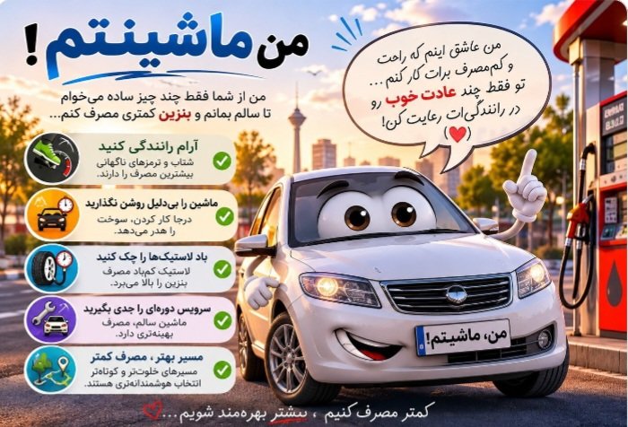 Zeynab987298's tweet photo. یک رانندگی آرام‌تر، یک سفر غیرضروری کمتر و یک انتخاب هوشمندانه؛ همین قدم‌های کوچک می‌تواند مصرف سوخت را کاهش دهد.
#سرمایه_آینده https://t.co/ZZH1Xig8kJ