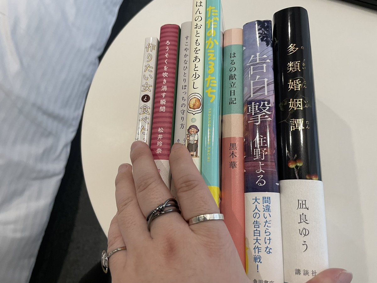 dinkybookworm_Y's tweet photo. #読書泊 決めきれずたくさん持ってきた！
1冊目の読書ノートに感想書く本
2冊目の読書ノートに感想書く本
今読んでる本と読みたい本
#読書垢 #読書好き #読書好きさんと繋がりたい  #読書好きな人と繋がりたい  #本好きな人と繋がりたい  #漫画好きと繋がりたい  #マンガ好きと繋がりたい https://t.co/lFjxpeZB4Y