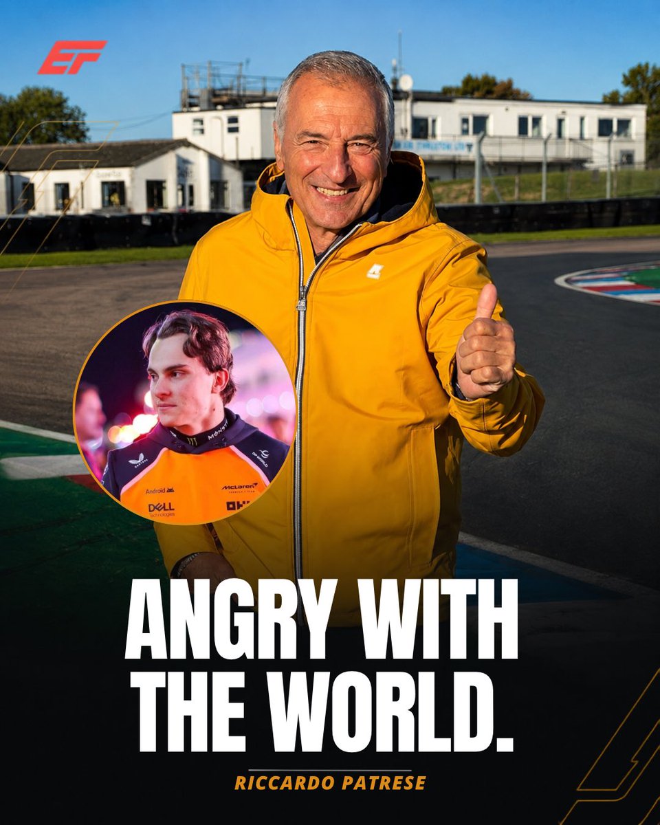 evrythngformu1a's tweet photo. 🚨 Riccardo Patrese believes Oscar Piastri’s struggles in 2026 go deeper than just performance.

🗣️ Patrese claims Piastri looks “angry with the world” and says frustration inside McLaren may be affecting his confidence and pace.

Piastri currently sits P6 in the championship, 55 points behind teammate Lando Norris, and has not finished higher than P5 in the last eight races.

A huge contrast from the driver who missed out on the 2025 title by just 13 points. 👀

(via. @betpackcom) #F1