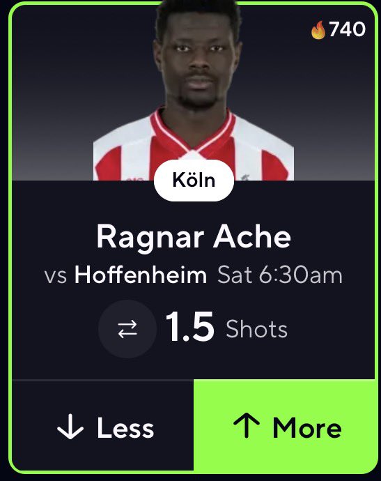 pickfinderapp's tweet photo. ⚽️WAKE N CASH SOCCER POTD⚽️

📈TAKE THE INSANE +EV‼️This line is -600 to go over on DraftKings and 85% in general with the green goblin at 2.5. He’s also cashed this 100% H2H and 80% this season.

RECORD: 9-1✅

❤️ IF TAILING WE ARE ON FIRE https://t.co/oLj2yexyxb