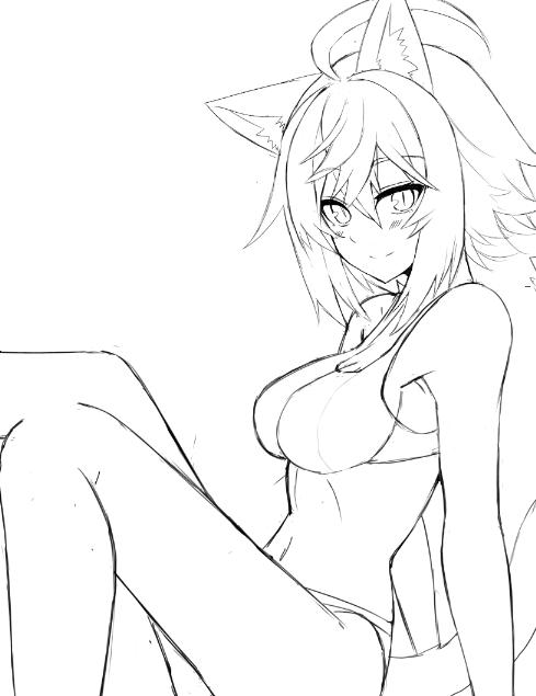 nyahu01's tweet photo. 猫小夜くろえさん　wip https://t.co/WzMoUx9siB