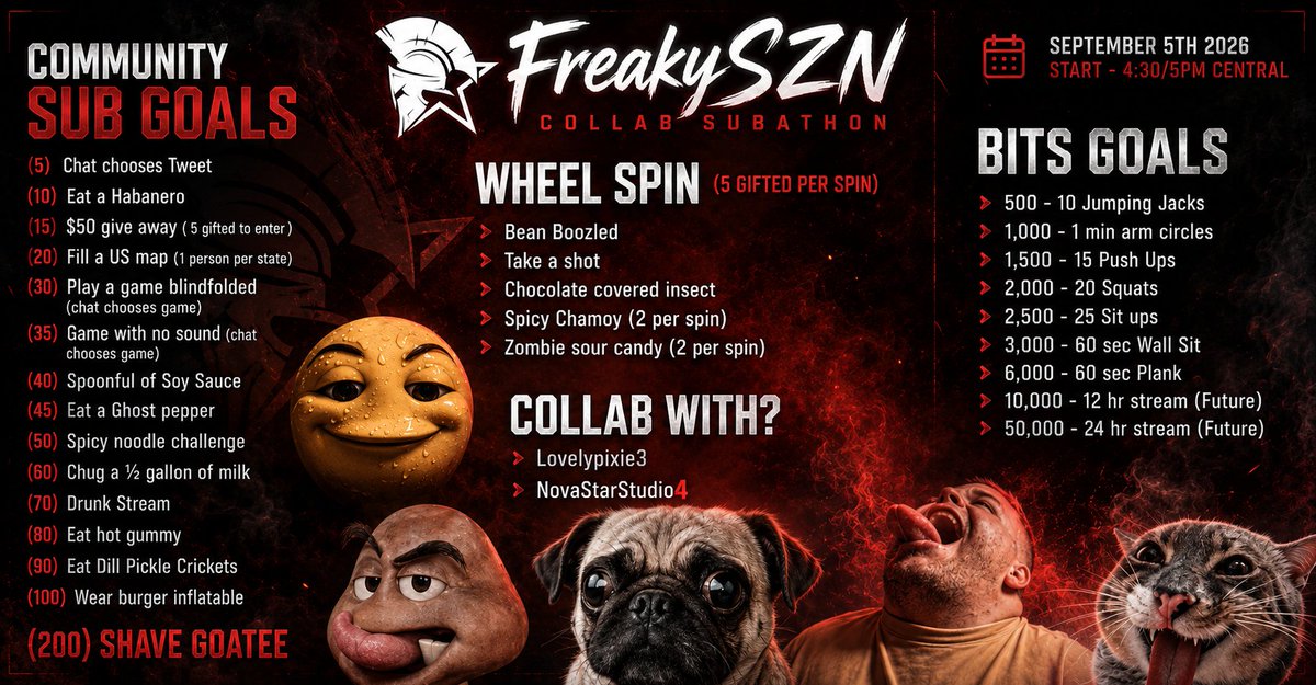 xFreakySZNx's tweet photo. Subathon happening soon. Pull up https://t.co/3d2629pC1t https://t.co/YOvh1iwFkx