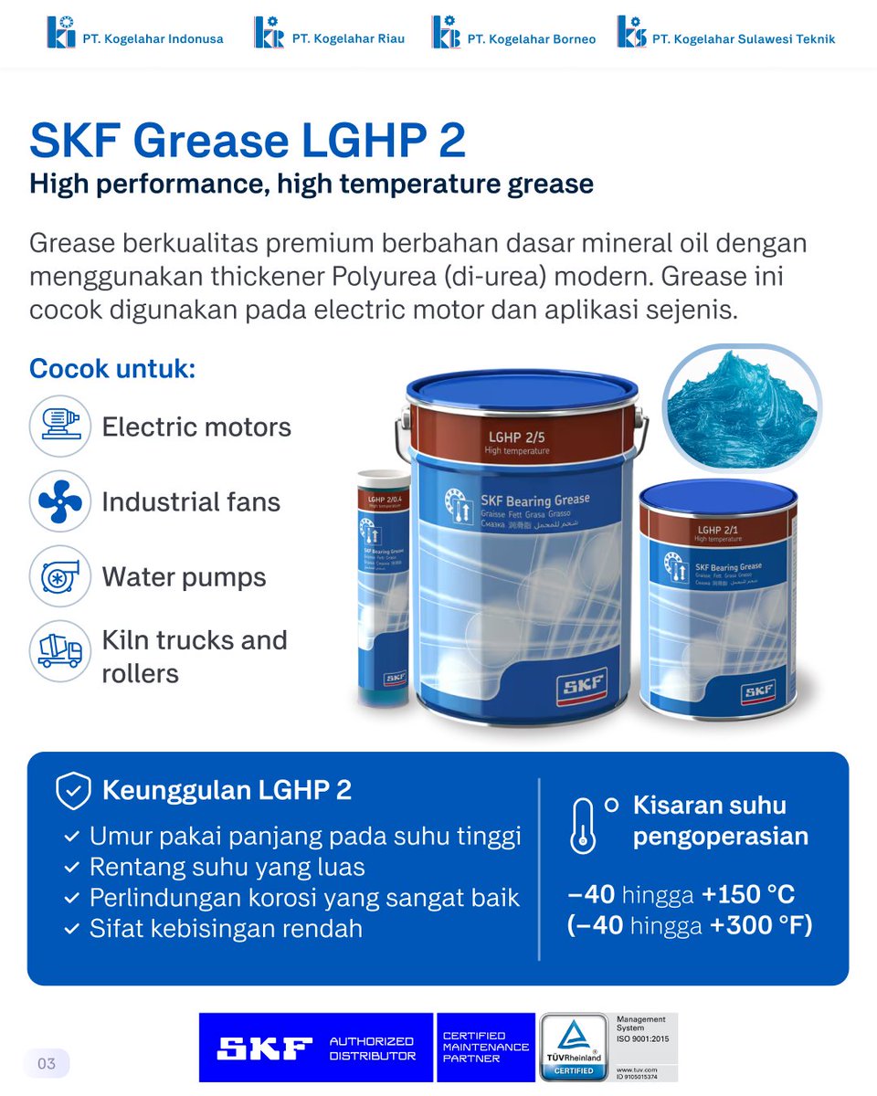 Kogelahar's tweet photo. Grease SKF: Apa Perbedaan Tiap Jenisnya?

Meski sama-sama grease, setiap jenis memiliki karakteristik dan peruntukan yang berbeda.

Butuh bantuan menentukan grease yang tepat? Hubungi Kogelahar untuk informasi lebih lanjut

#SKF #GreaseSKF #Lubrication #SKF #Kogelahar https://t.co/0o7HlHofRf