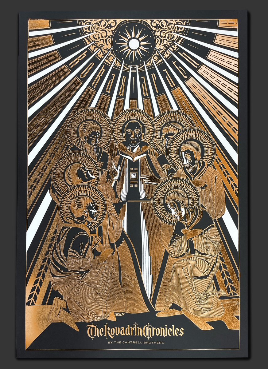 Kovadrin's tweet photo. The lights synced one with another, and their hearts beat as one. Silkscreened poster 7/10.

THE MOURNING TOWER. Our Kickstarter launches September 15. 

#TheMourningTower #KovadrinChronicles #EpicFantasy #GraphicNovel #FantasyArt #IndieComics #Worldbuilding https://t.co/3UJdeBAp8j