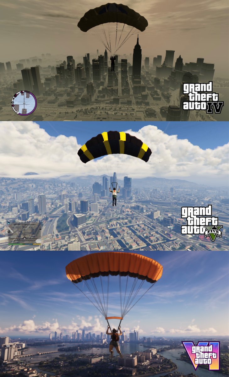 GTAVI_Countdown's tweet photo. The HD Trilogy:

- GTA 4: too dark
- GTA 5: too vibrant
- GTA 6: realistic and more balanced https://t.co/yqivk9fxu0