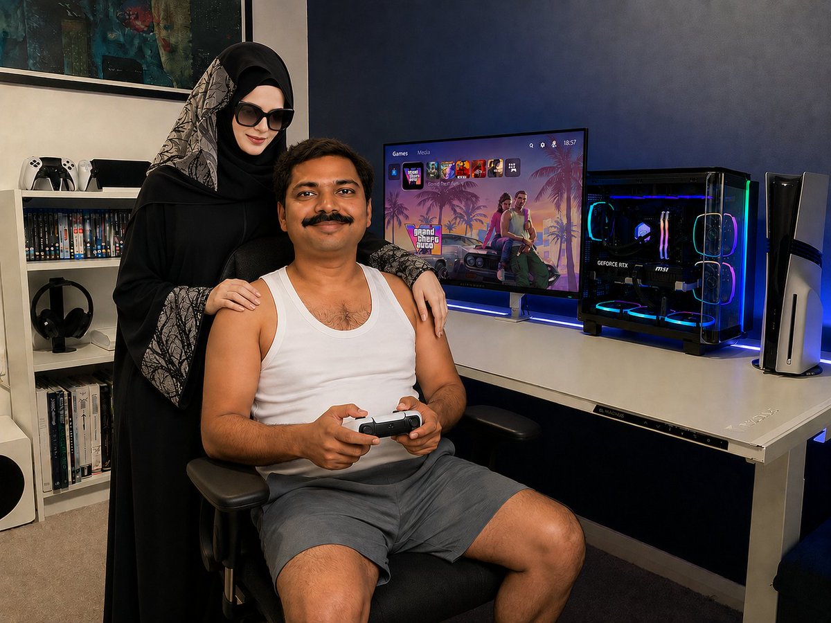 CanadaNewIndia's tweet photo. @curatorgamingx Do not insult my wife Rajy like that. I will teach her GTA 6 https://t.co/wW2HvtC7vU