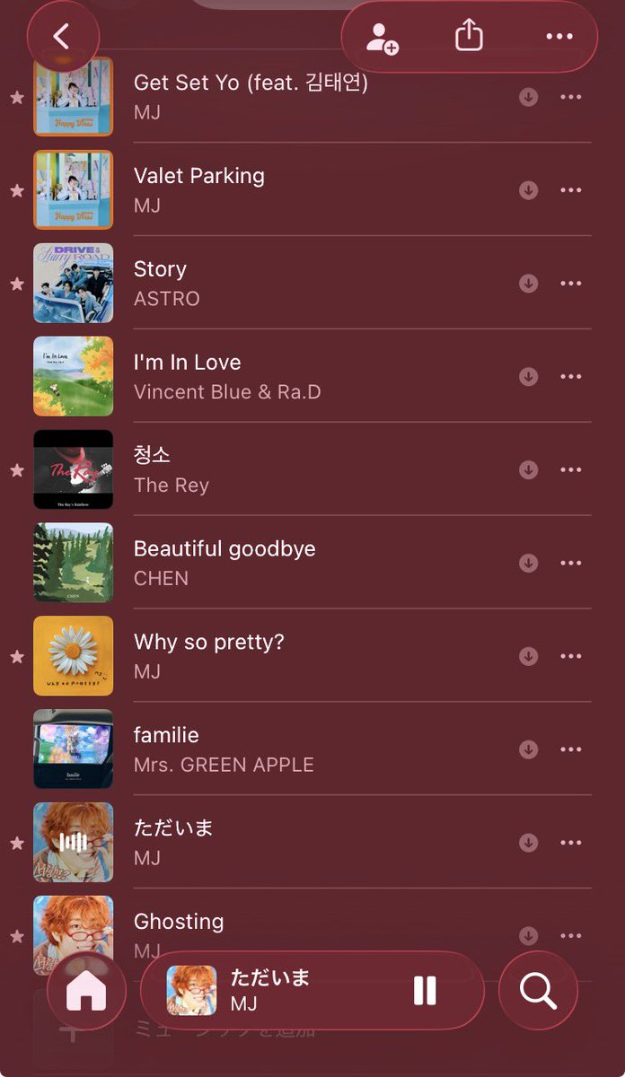 my_6star's tweet photo. 🎼 MJ < THE HANGOUT > 大阪 昼 Setlist

1. 계세요
2. 발렛 파킹
3. Story

playlist コーナー
✩ Ra.D - I'm in love
✩ The Ray - 청소
✩ CHEN - 사월이 지나면 우리 헤어져요

4. 왜 이렇게 예뻐
5. ✩ Mrs. GREEN APPLE - familie
6. ただいま
7. 1~10 1분전 (9에서 멈췄어) https://t.co/8a5ALSPX89